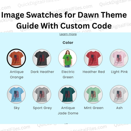 Shopify Swatches Custom Code - Color & Image Swatches for Dawn Theme

