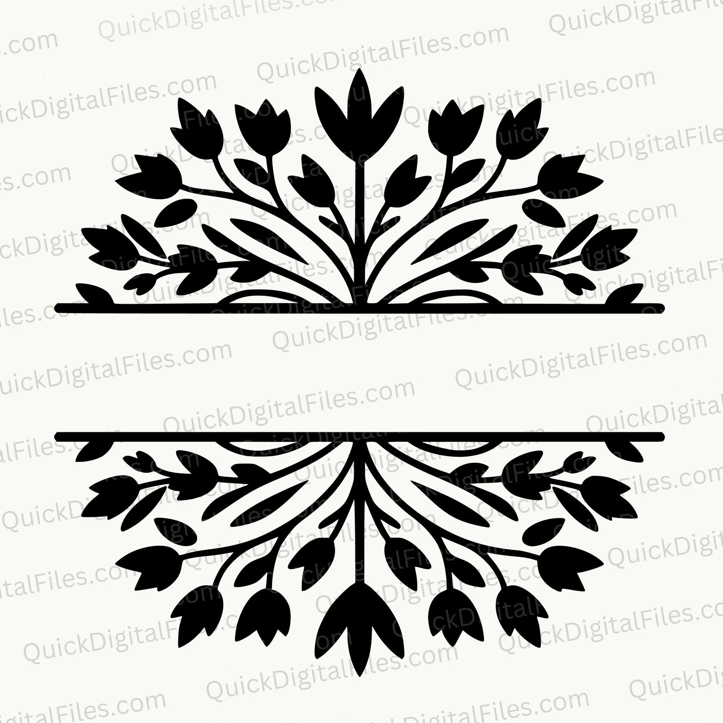 Decorative Split Monogram Design SVG