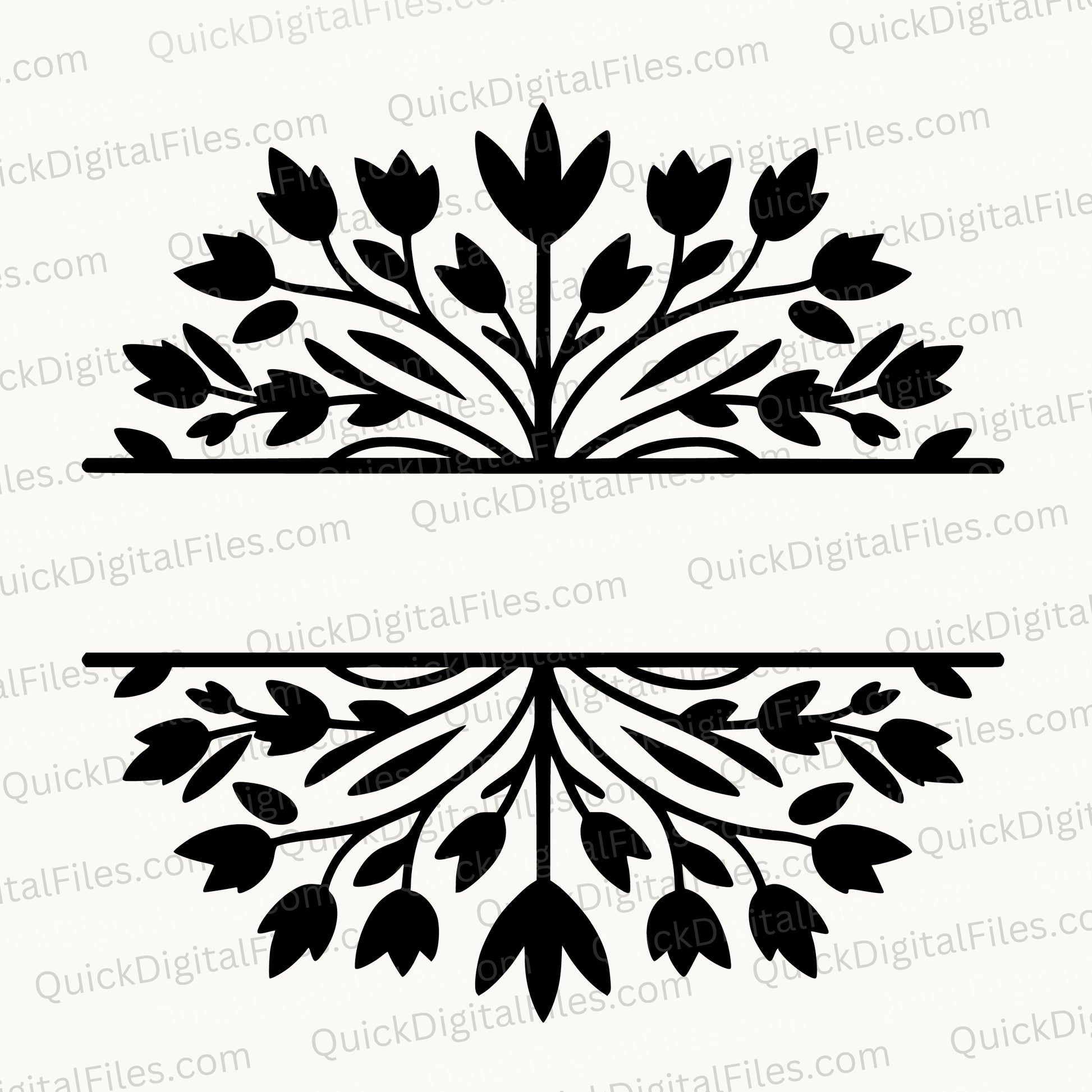 Decorative Split Monogram Design SVG