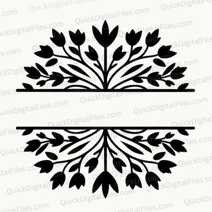 Decorative Split Monogram Design SVG