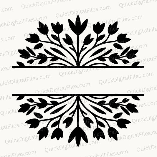 Decorative Split Monogram Design SVG