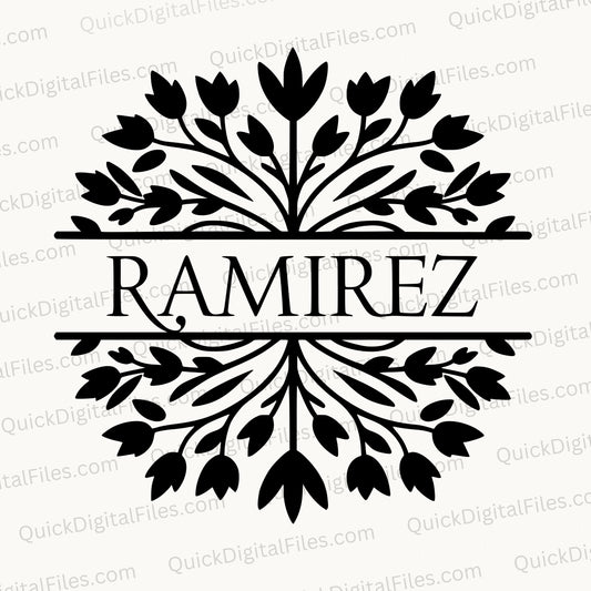 Decorative Monogram Design 'RAMIREZ' SVG