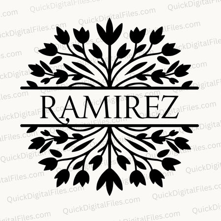 Decorative Monogram Design 'RAMIREZ' SVG