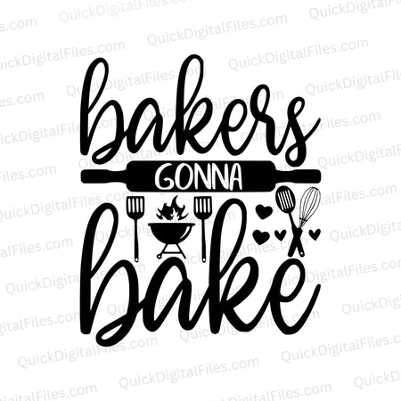 Creative baking themed SVG file for DIY kitchen projects