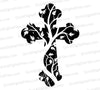 Christian Cross SVG with Textured Leaves
