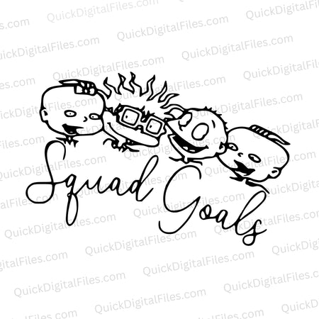 "Childhood Friends Squad Goals SVG for nostalgic crafts."