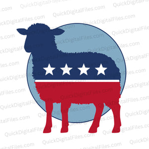 Patriotic Sheep Silhouette SVG