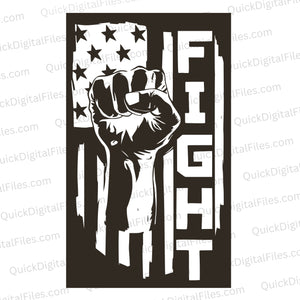 "Fight for America" Monochrome Graphic SVG