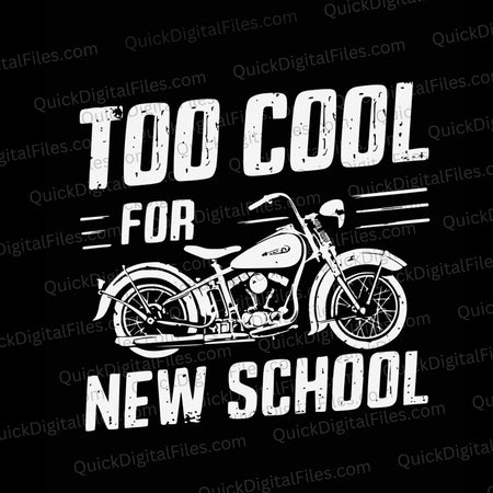 "Vintage motorcycle t-shirt design in black and white."