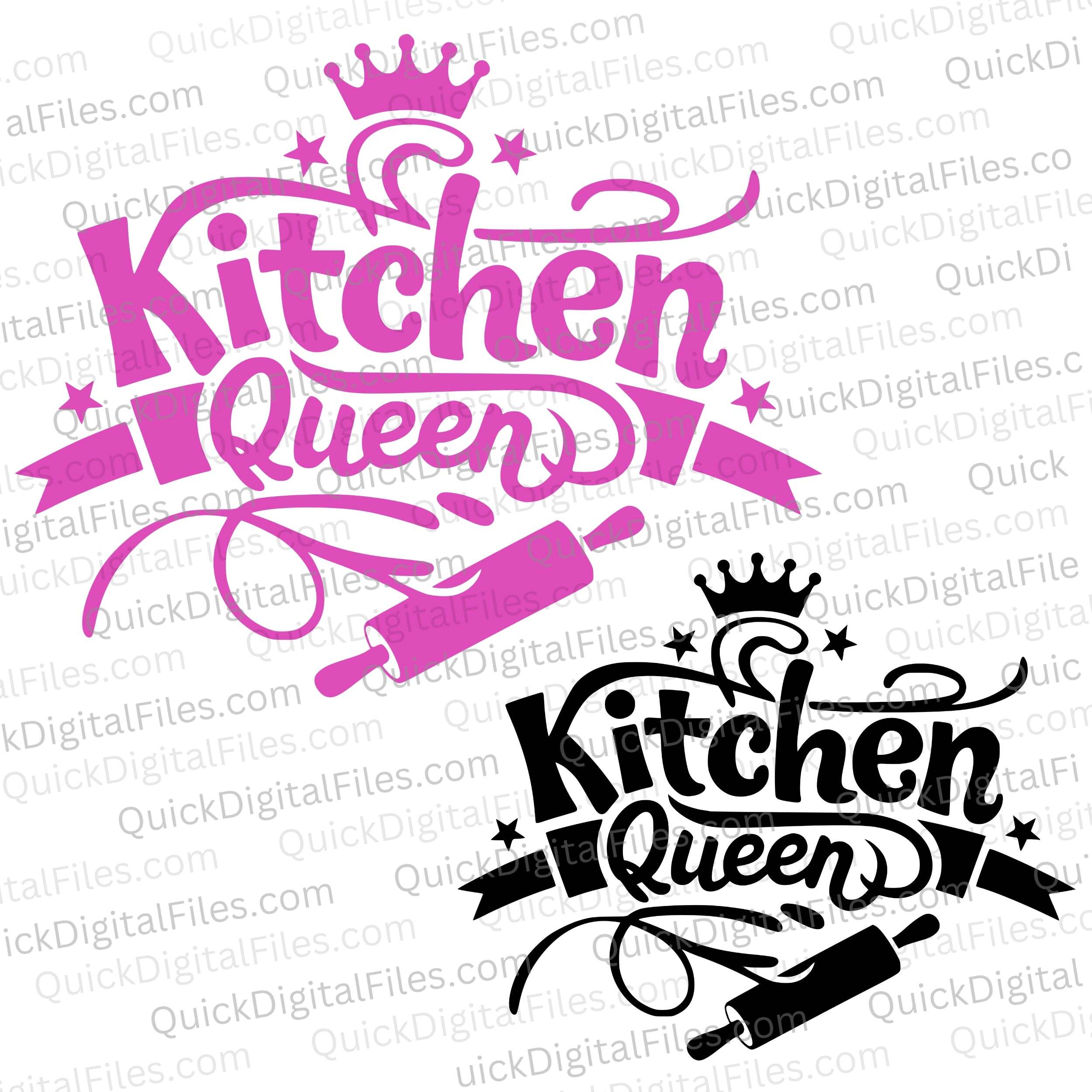 Cooking Queen Vector Kitchen Queen SVG - Fun Cooking Quote for Cricut & DIY Crafts – Quick ...
