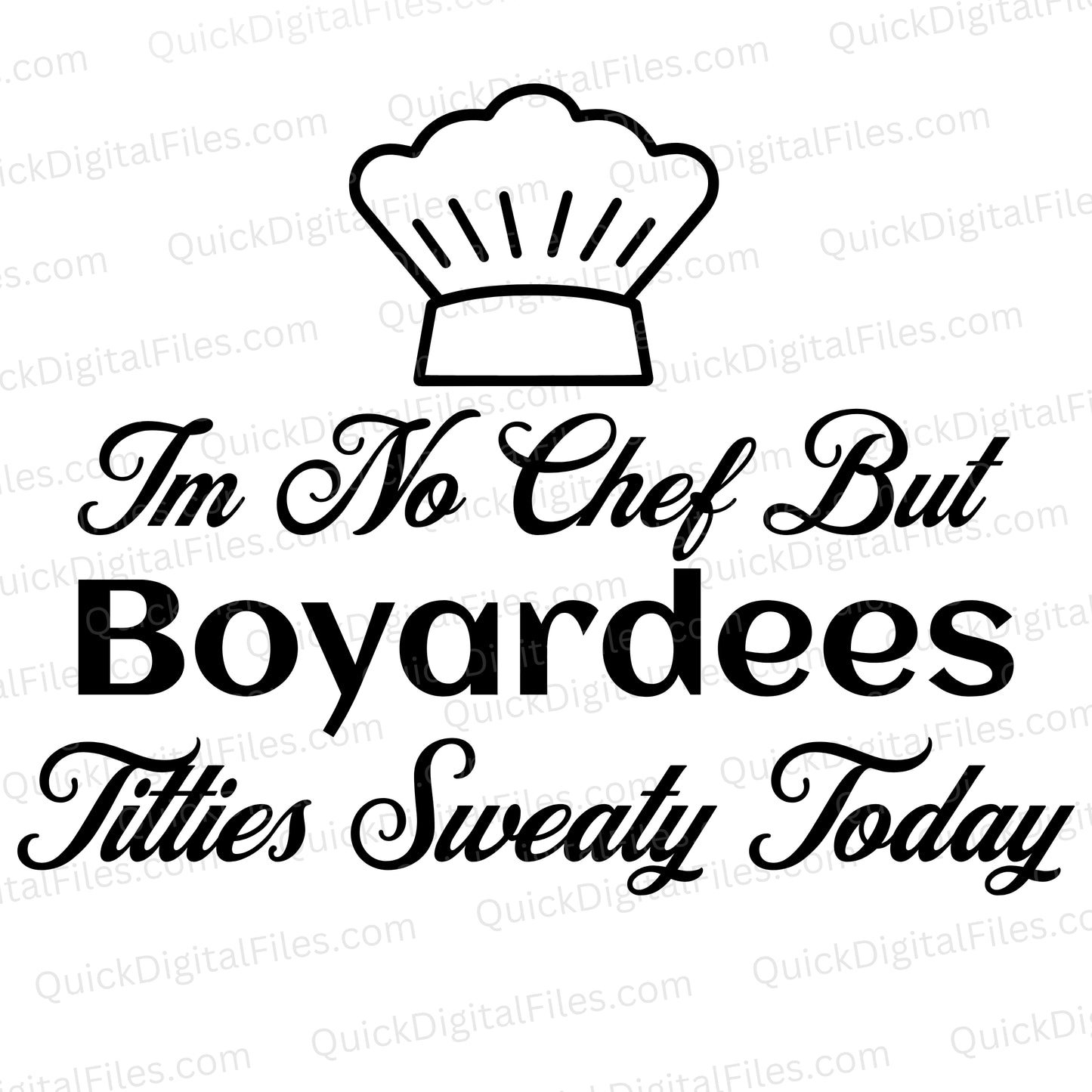 Funny Boyardees Titties Sweaty SVG | Adult Chef Hat Graphic Sticker