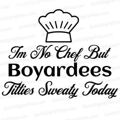 Funny Boyardees Titties Sweaty SVG | Adult Chef Hat Graphic Sticker