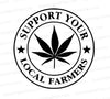 Stylish Support Your Local Farmers Cannabis Leaf Silhouette SVG Graphic