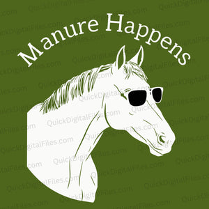 "Funny Horse Farm Graphic 'Manure Happens' SVG"