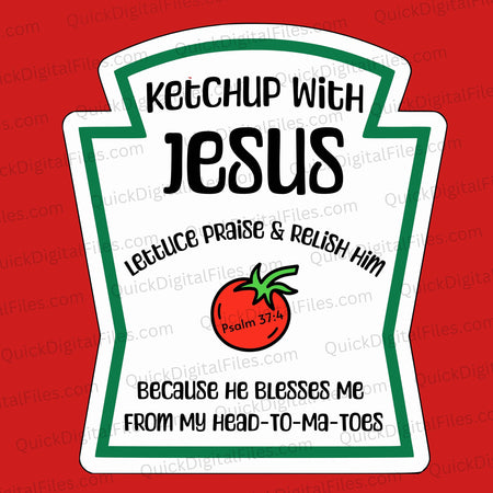 Ketchup with Jesus t-shirt design SVG
