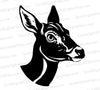 "Elegant Deer Head Silhouette SVG, PNG, JPEG"