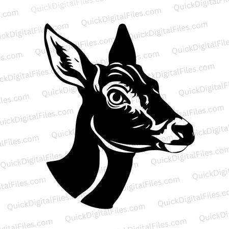 "Elegant Deer Head Silhouette SVG, PNG, JPEG"