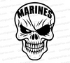 "Marines Grunge Skull Graphic with Eye Patch SVG, PNG, JPEG, PDF"