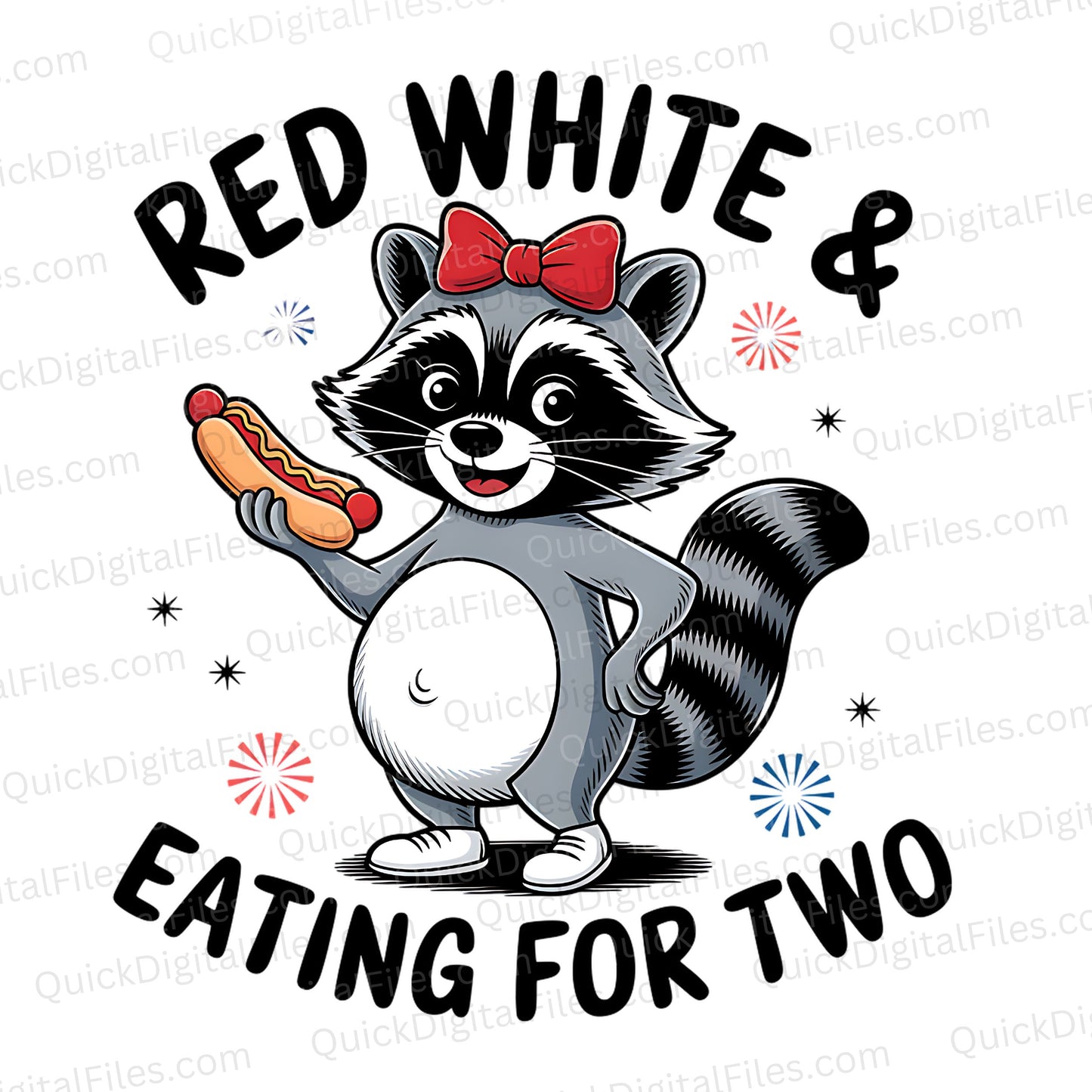 Funny Pregnancy Announcement – Eating For Two Raccoon PNG