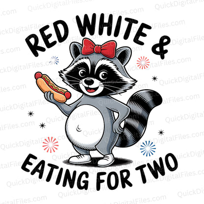 Funny Pregnancy Announcement – Eating For Two Raccoon PNG