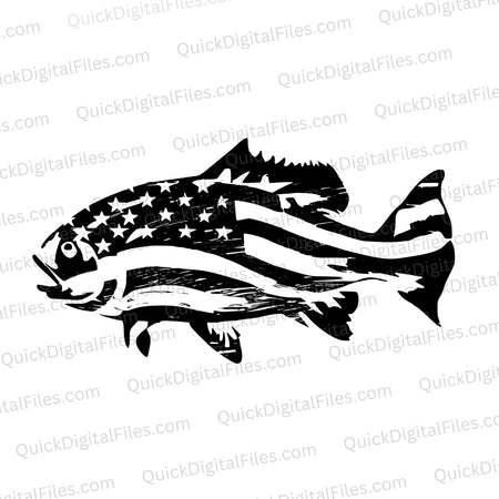 American flag fish silhouette
