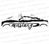 Mustang muscle car silhouette SVG with horse and grass design