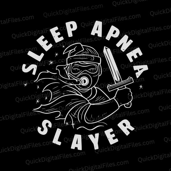 Sleep Apnea Slayer Warrior Illustration - SVG PNG JPEG: Download Now