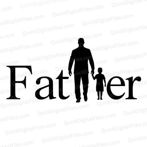 Dad and Son Clip Art – Creative Father's Day Silhouette Design