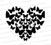 "Heart of Butterflies Silhouette Art"