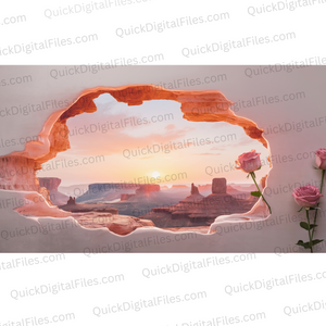 Canyon Sunset & Roses Tumbler Wrap - Scenic Design free