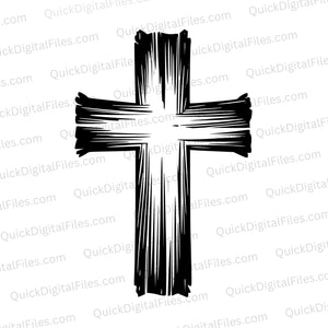 "Wood-Textured Cross Silhouette Graphic SVG, PNG, JPEG, PDF"