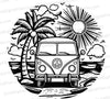 Vintage Beach Van - Summer Beach Scene Graphic svg png jpeg