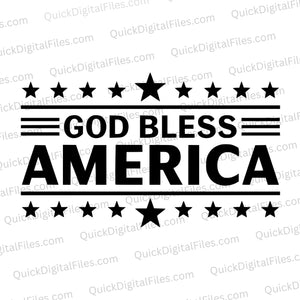 God Bless America Patriotic Digital Art svg png jpeg