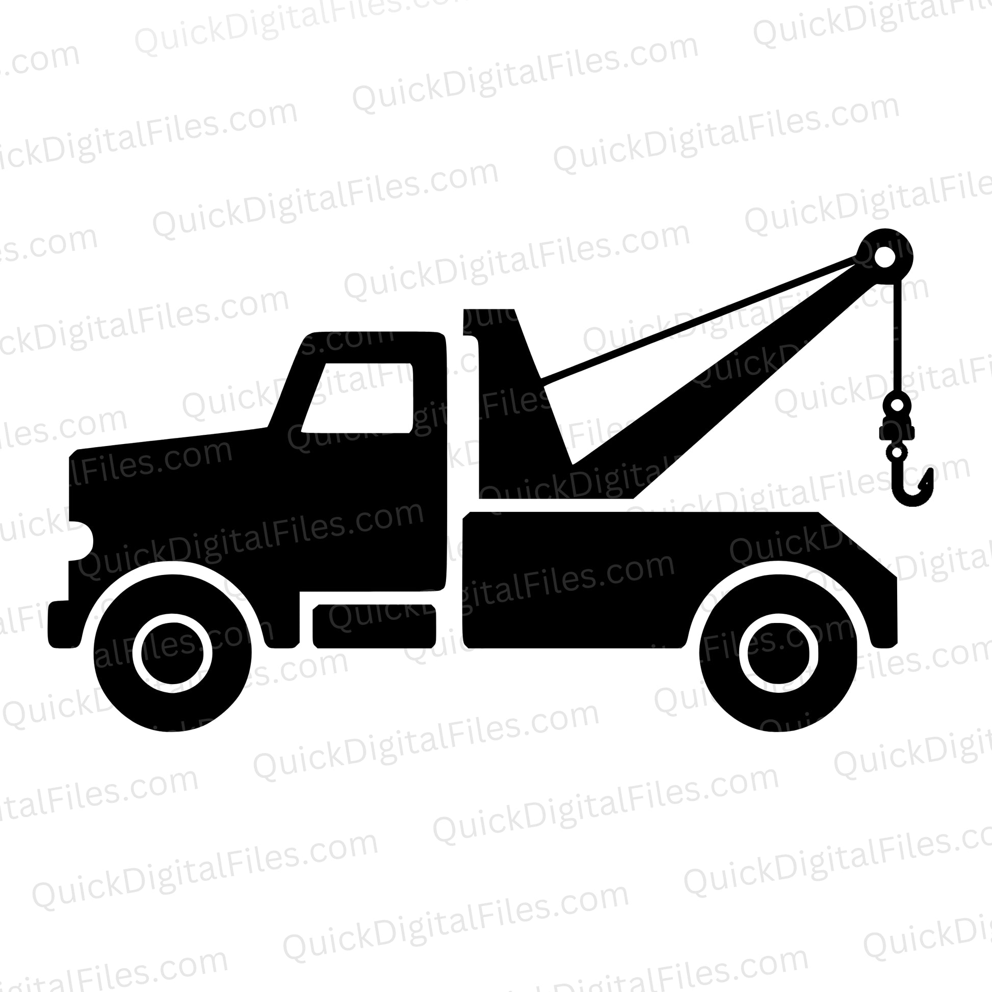 Tow Truck SVG | Simple Tow Truck Silhouette Vector
