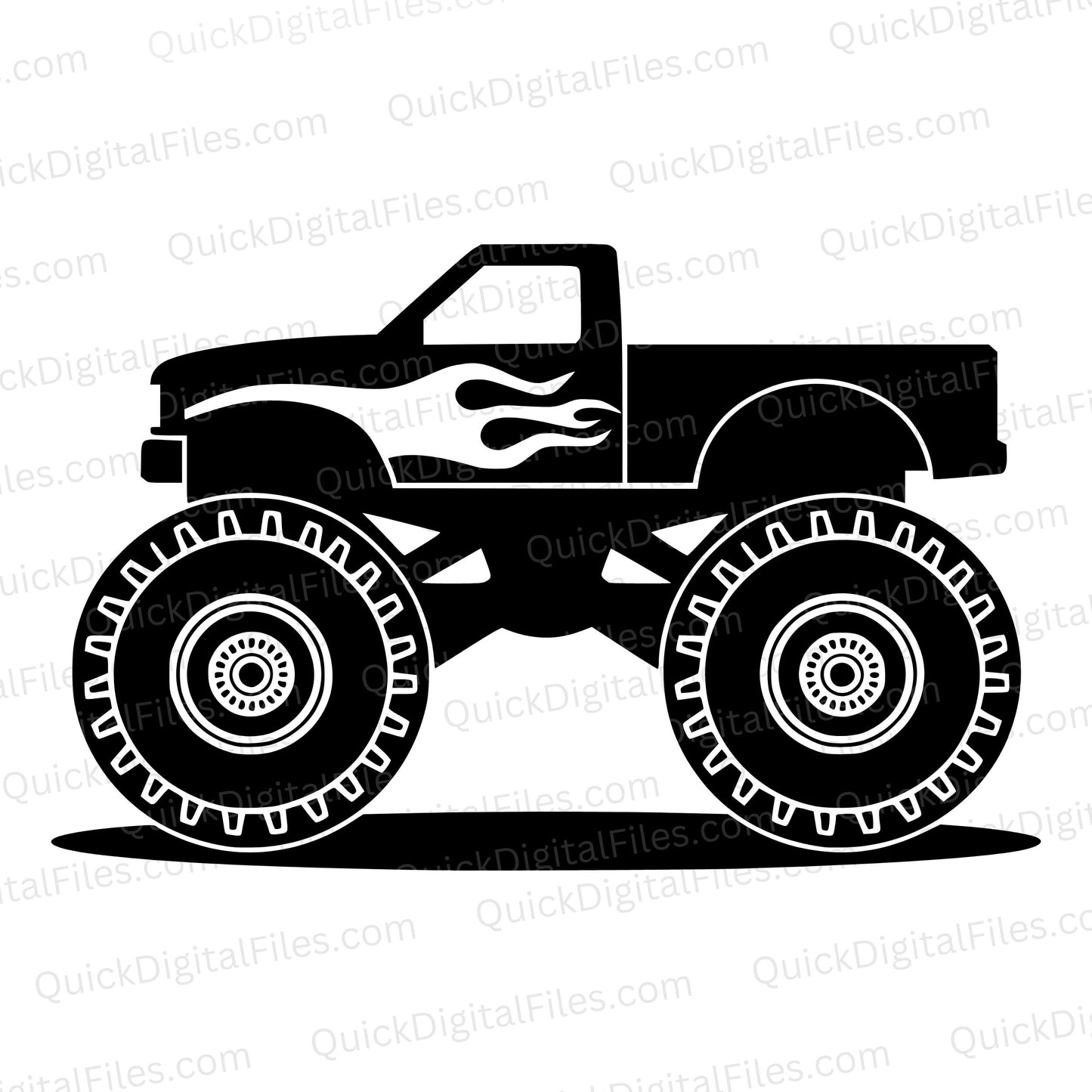 Monster Truck SVG – Black Silhouette Design for Cricut Projects
