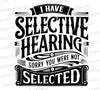 "Selective Hearing Humorous Black and White Illustration"