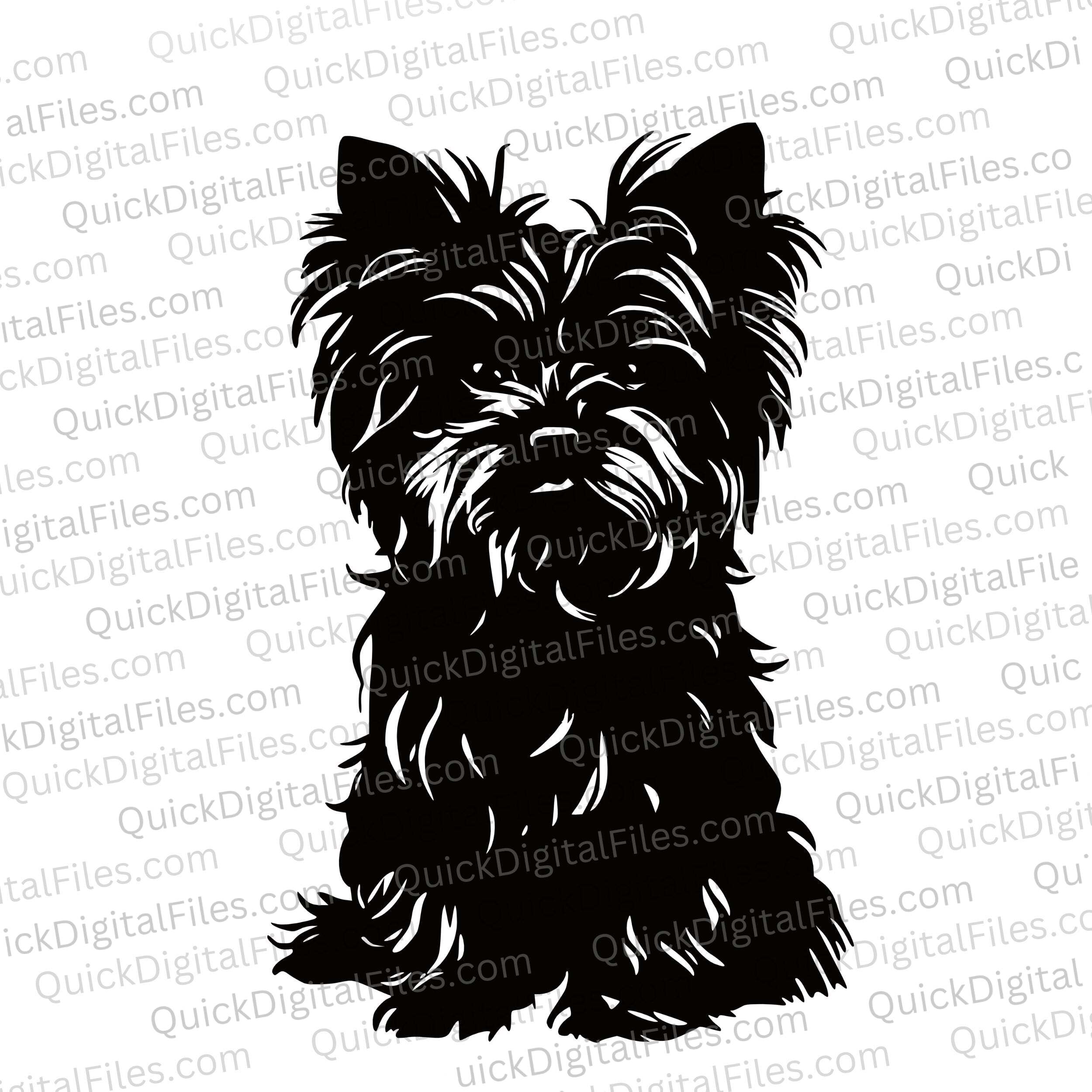 Yorkie Dog Silhouette Graphic | Yorkie SVG Download – Quick Digital Files