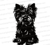 Simple Yorkie Dog Silhouette SVG