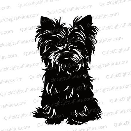 Simple Yorkie Dog Silhouette SVG