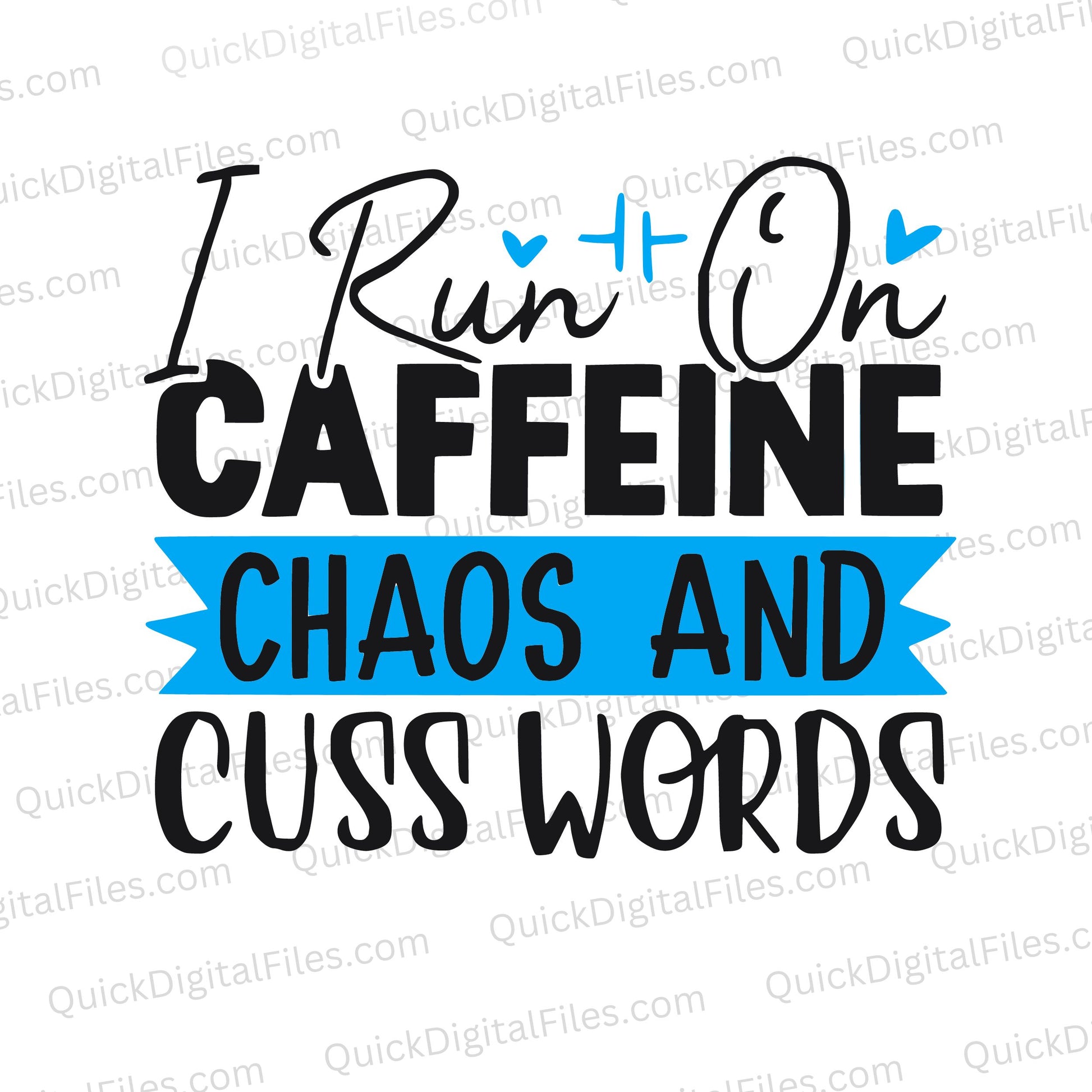 "Humorous lifestyle graphic design in blue and black for custom apparel."