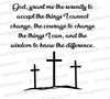 "Serenity Prayer graphic with Calvary Hill illustration in SVG, PNG, JPEG."