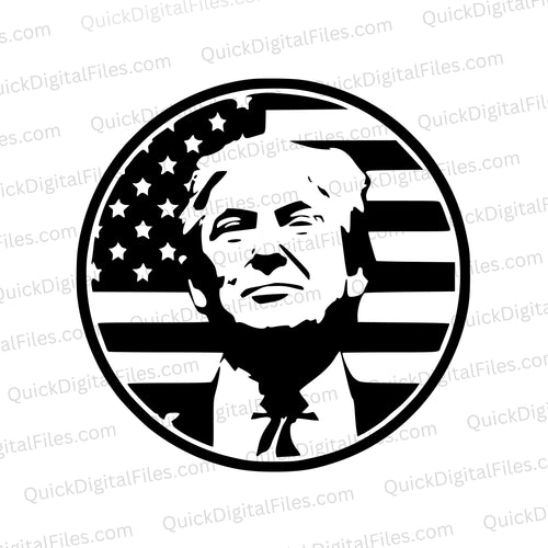 Trump with American Flag: SVG