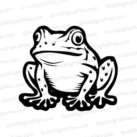 "Frog Silhouette" all-black design digital download in SVG, PNG, JPEG.