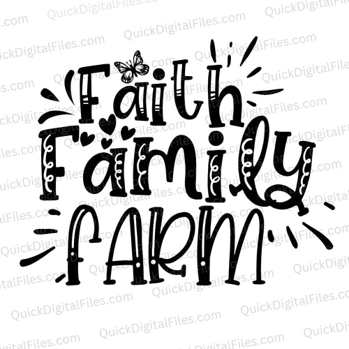 Faith, Family, Farm: SVG DXF EPS