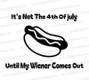 Silhouette-style hot dog graphic for 4th of July festivities