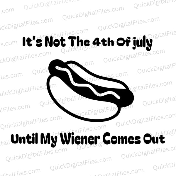 Silhouette-style hot dog graphic for 4th of July festivities