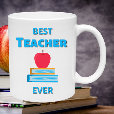 Full-color "Best Teacher Ever" digital art for DIY teacher appreciation gifts. png svg pdf