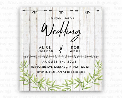 "Editable Outdoor Nature Themed Wedding Invitation"