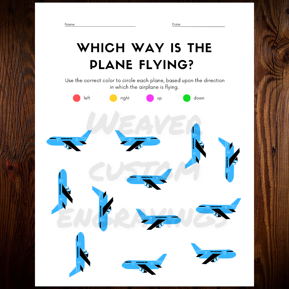 Engaging children's worksheet on directions with colorful airplanes for spatial learning