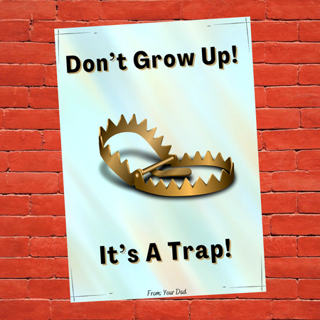 "Funny Birthday Card Template 'Don't Grow Up, It’s A Trap'"